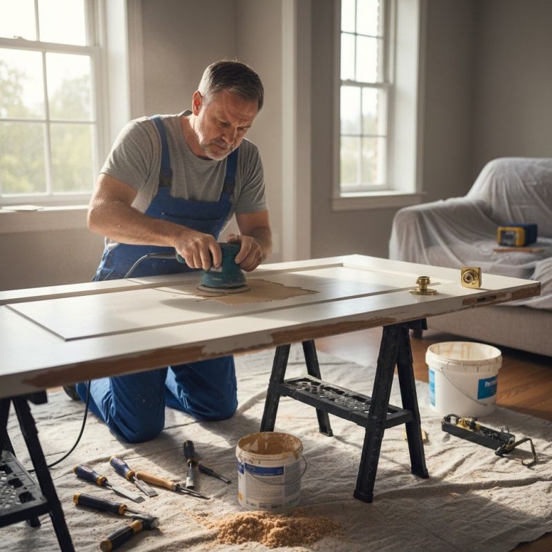 Local Door Refinishing pros at work